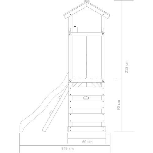 Kućica za igru ljestve, tobogan i ljuljačka 300x197x218 cm drvo slika 27