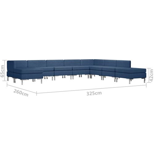 9-dijelni set sofa od tkanine plavi slika 30