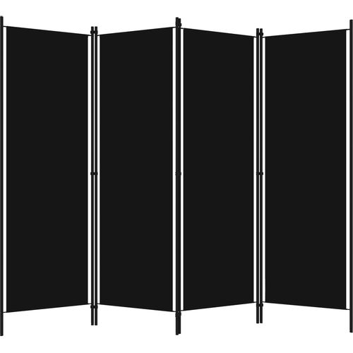 Sobna pregrada s 4 panela crna 200 x 180 cm slika 8
