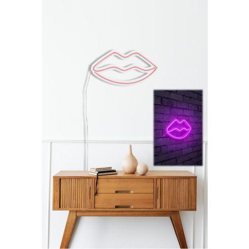 Wallity Ukrasna plastična LED rasvjeta, Lips - Pink slika 2