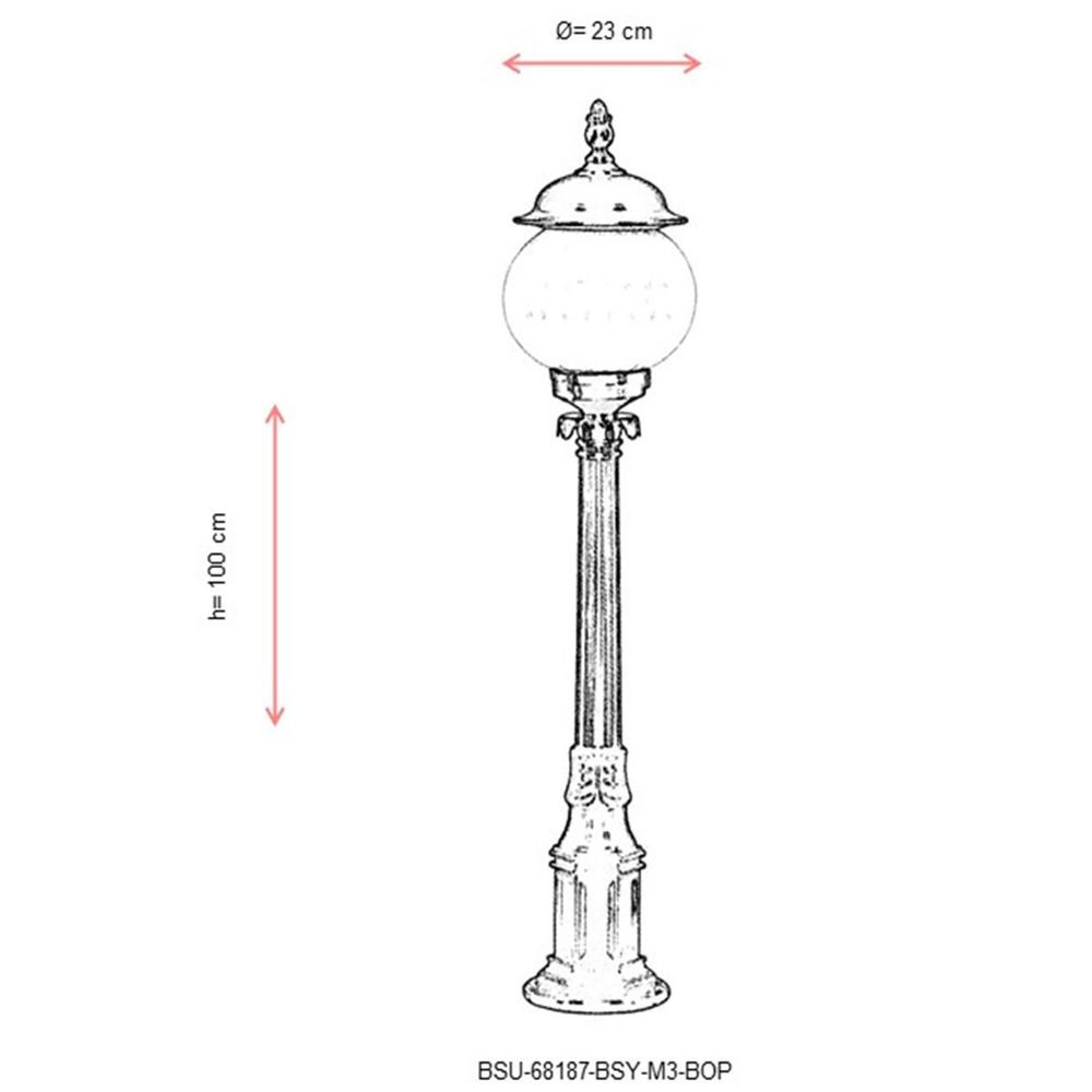 BSU-68187-BSY-M3-BOP Crna Spoljašnja Podna Lampa slika 3