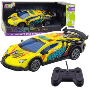 RC sportski automobil s daljinskim upravljačem, LED svjetla, žuta 1:22
