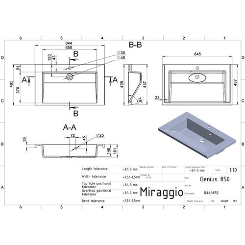 Umivaonik Genius 850 slika 3