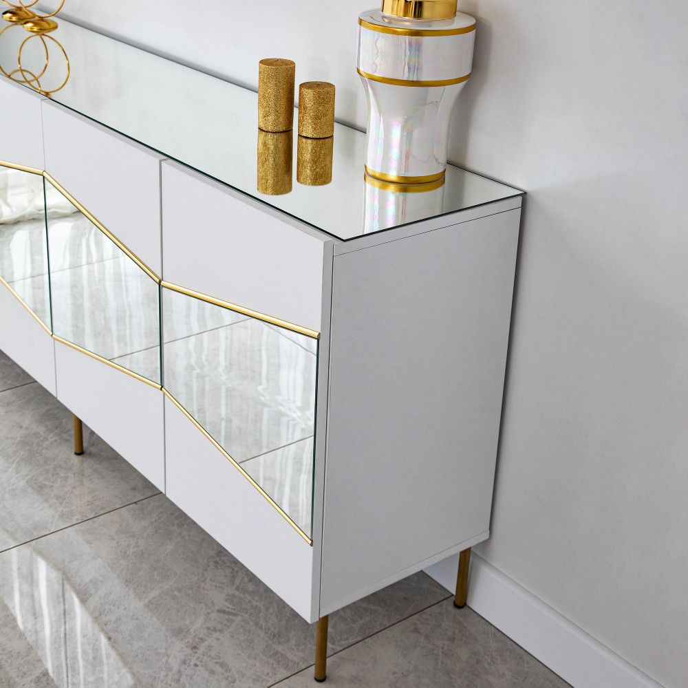 Elegantna Konzola Nice - Bijela sa Zlatnim Detaljima slika 5