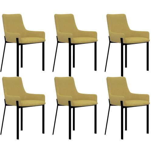 Blagovaonske stolice od tkanine 6 kom žute slika 14