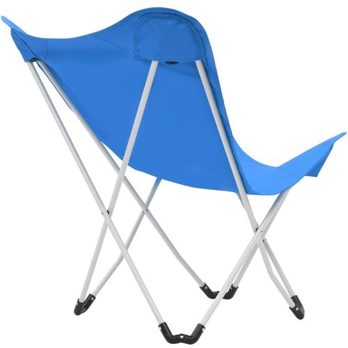 Stolice za kampiranje u obliku leptira 2 kom sklopive plave slika 42