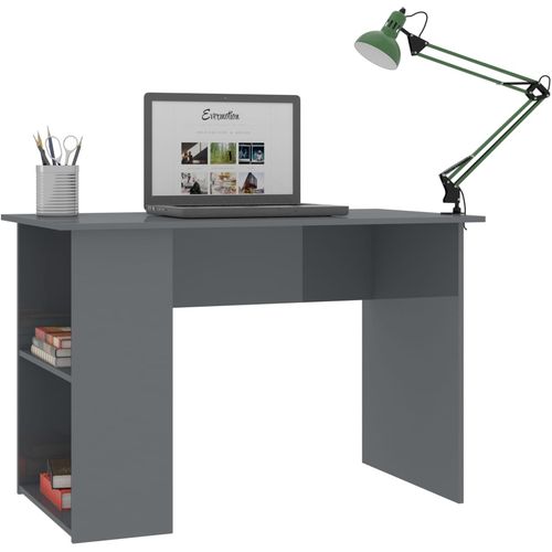 Radni stol visoki sjaj sivi 110 x 60 x 73 cm od iverice slika 3