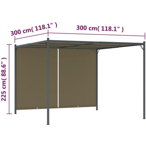 Vrtna pergola s pomičnim krovom 3 x 3 m smeđe-siva 180 g/m² slika 24