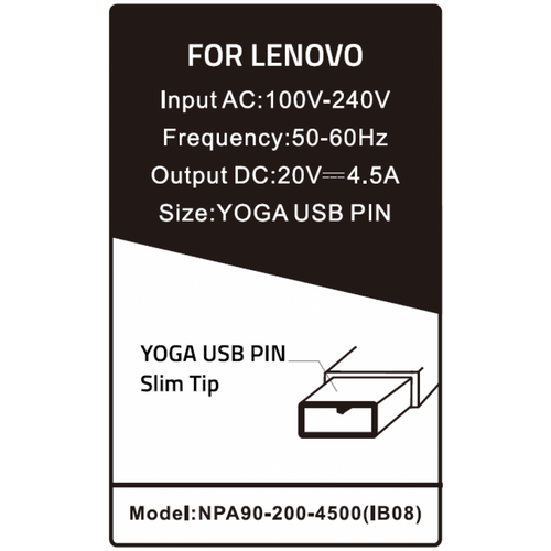 NPA90-200-4500 (IB08) ** Gembird punjac za laptop 90W-20V-4.5A, USB Yellow PIN (1122) slika 1