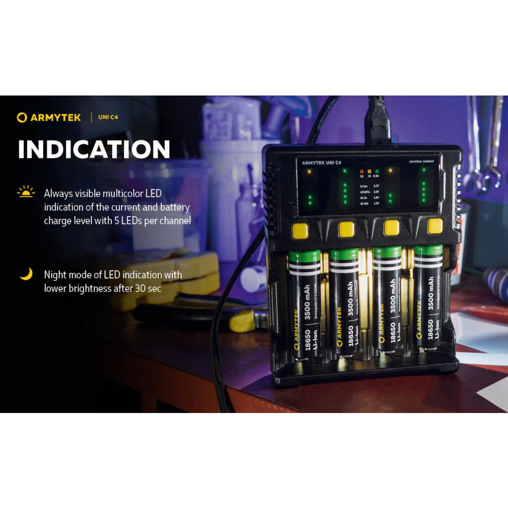 Armytek Univerzalni punjač za baterije UNI C4 slika 12