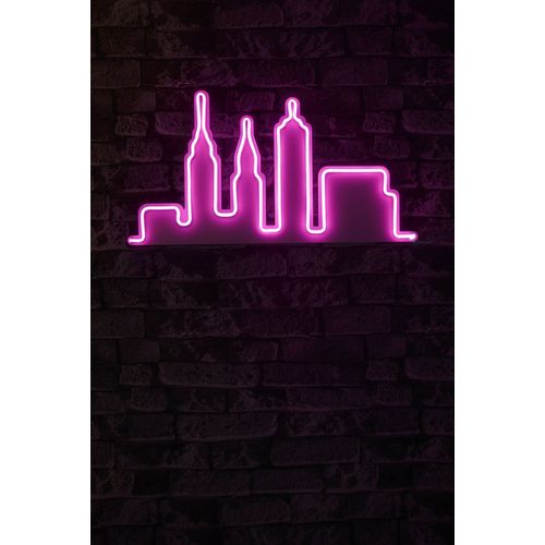Wallity Ukrasna plastična LED rasvjeta, City Skyline - Pink slika 9
