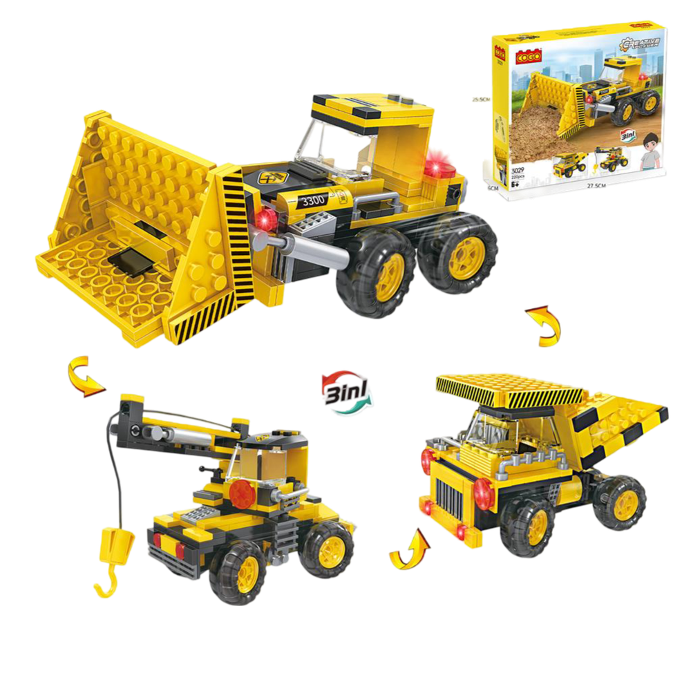 MKK225717 Cogo Kocke za slaganje Bager 3u1, 220kom  slika 1