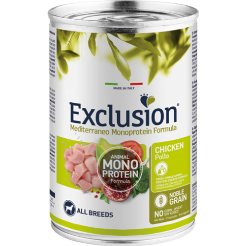 Exclusion Mediterraneo Monoprotein Formula Adult All breed, potpuna hrana za pse, piletina, 400 g slika 1