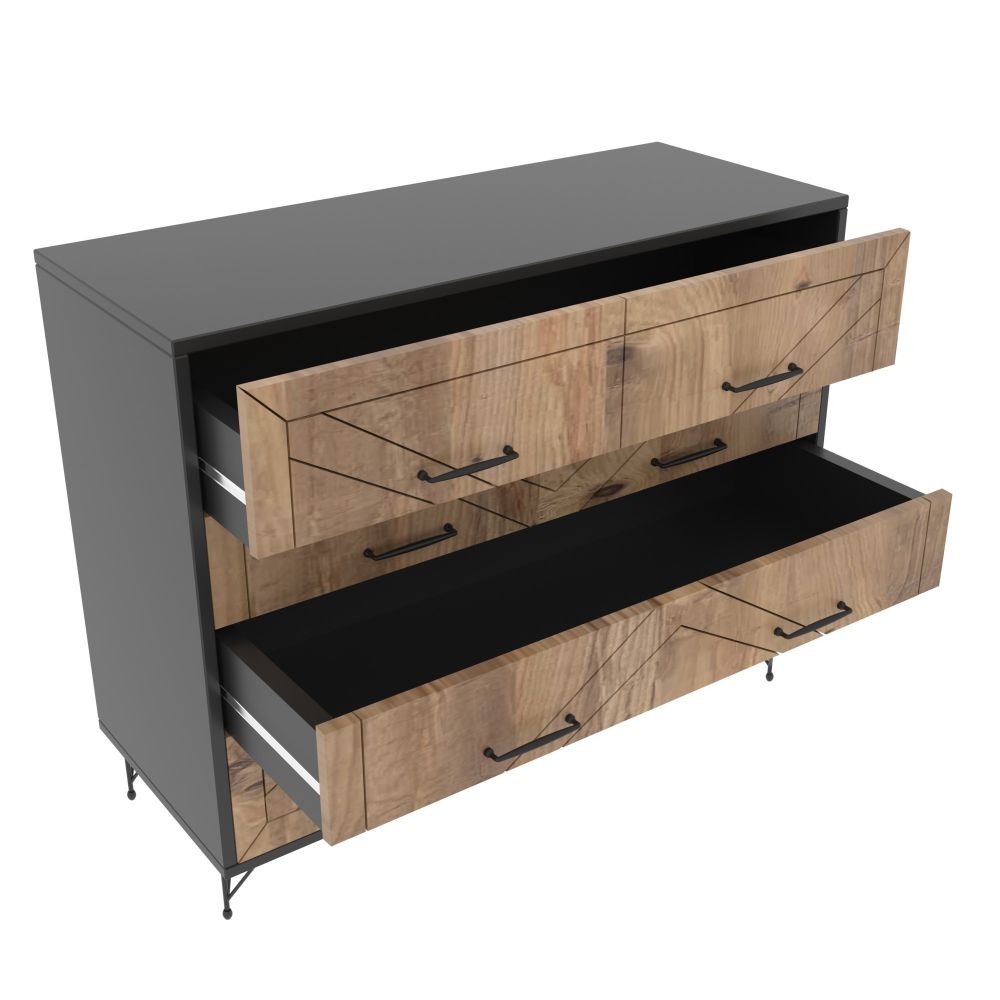 Komoda Comfort - kombinacija nijansi / boja Anthracite i hrastovine slika 3