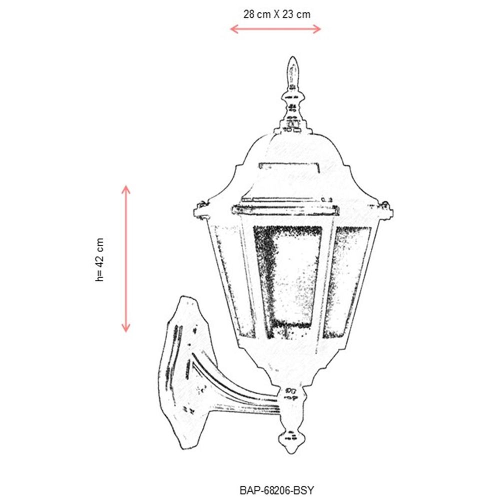 BAP-68206-BSY Crna Spoljašnja Zidna Lampa slika 3