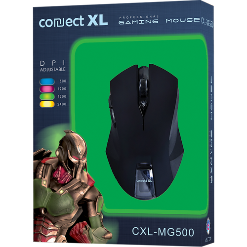 Connect XL Miš optički, 2400dpi GAMER, USB, 6 tipki - CXL-MG500 slika 2