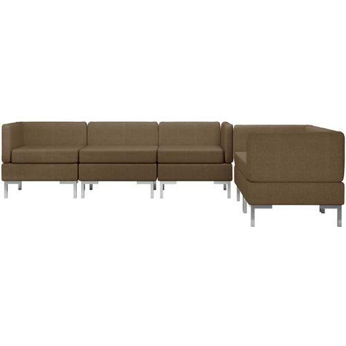 5-dijelni set sofa od tkanine smeđi slika 29