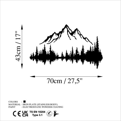 Wallity Metalna zidna dekoracija, Nature And Mountain - 7 slika 6