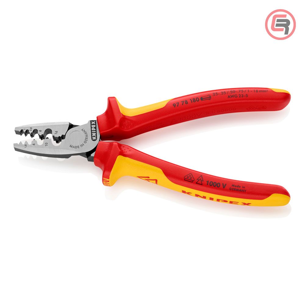 Knipex Kliješta Za Krimpanje - Stiskanje Završnih Čahura 0,25-16mm2 1000V - 97 78 180 slika 2