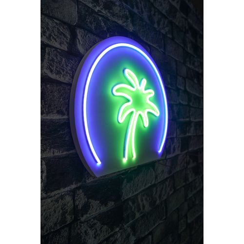 Wallity Ukrasna plastična LED rasvjeta, Palm Tree - Blue, Green slika 1