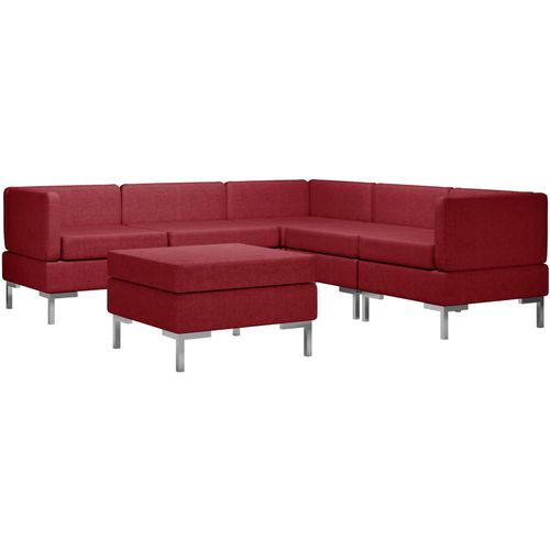 6-dijelni set sofa od tkanine crvena boja vina slika 32
