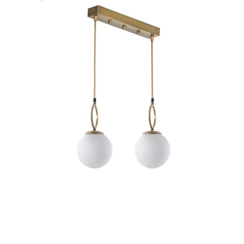 Morino 2 Li Sıralı Beyaz Camlı Eskitme Sarkıt White Chandelier slika 1