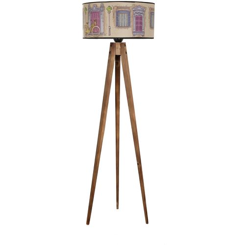 Tripod lambader yanık silindir 01 abajurlu Multicolor Floor Lamp slika 2