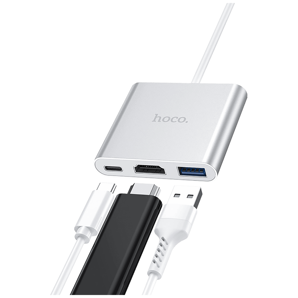 hoco. Konverter USB HUB type C to USB3.0/HDMI/PD - HB14 Easy use slika 3