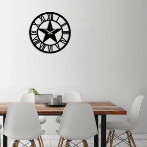 Wallity Ukrasni metalni zidni sat, Metal Wall Clock 28 - Black