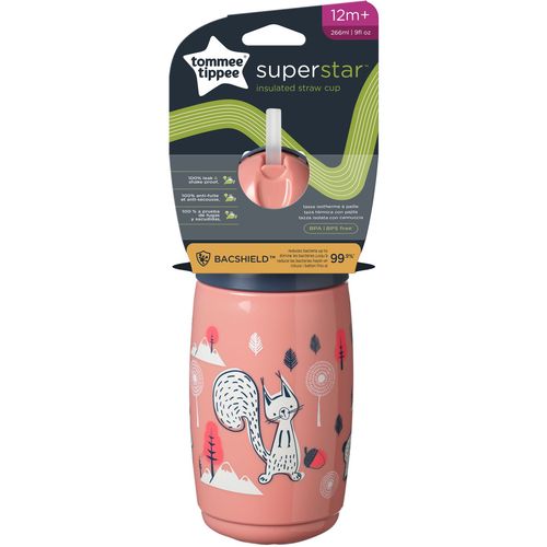 Tommee Tippee Superstar™ "INSULATED" termo čaša sa silikonskom slamkom na izvlačenje, 266 ml, 12MJ+ slika 2