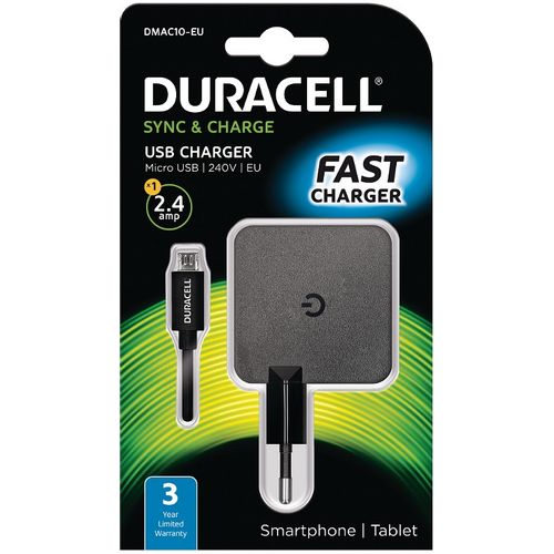 Duracell Punjač – Uni 1xUSB +MicroUSB cable- 2.4A - Black  slika 1