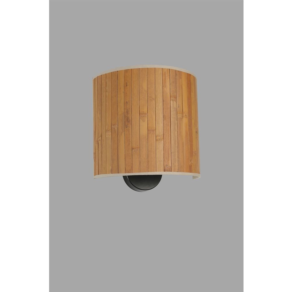 Bambu 01 Abajurlu Oval Aplik Drvena Zidna Lampa slika 4