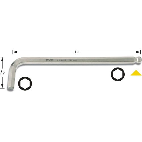 Hazet  2105LG-04 unutarnji šesterokutni kutni odvijač   4 mm slika 1