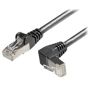 Transmedia Cat6A SFTP Patch Cable, RJ45 plug angled up, 2m