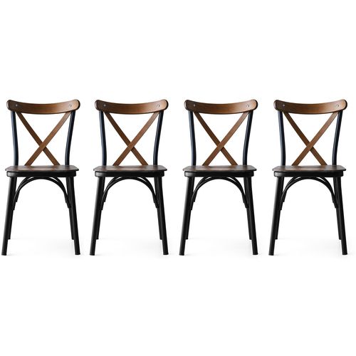 Hanah Home AhÅŸap Ekol - 261 V4 Walnut Chair Set (4 Pieces) slika 1