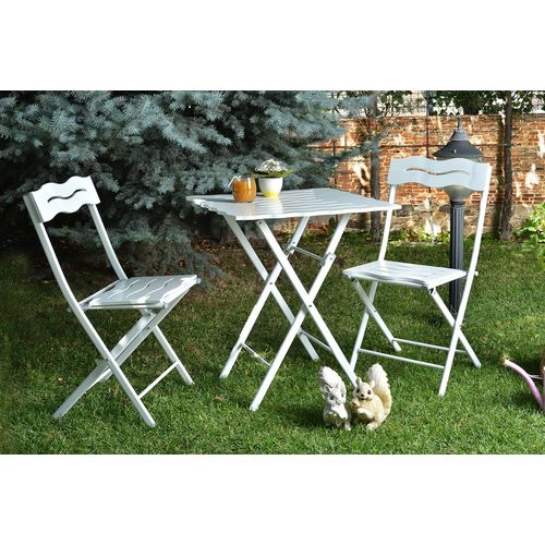 Floriane Garden Set vrtnih stolova i stolica (3 komada), bijela boja, Bistro Set 1 slika 1