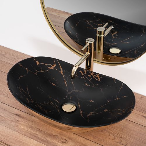 Nadgradni umivaonik REA Royal In Black Marble Gold slika 4