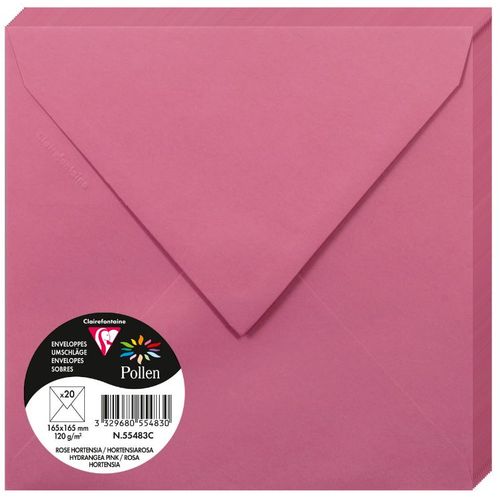 Clairefontaine kuverte Pollen 165x165mm 120gr hydrangea pink 1/20 slika 1