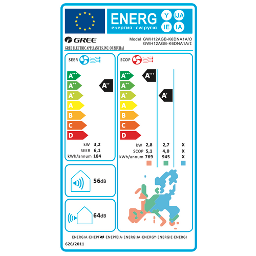 GREE klima uređaj R32 3,50 kW, PULAR Premium inverter - set, unutarnja i vanjska  jedinica  slika 3