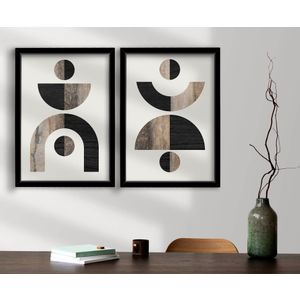 2P3853NISCT-014 Brown
Mink
White
Black Decorative Framed MDF Painting (2 Pieces)