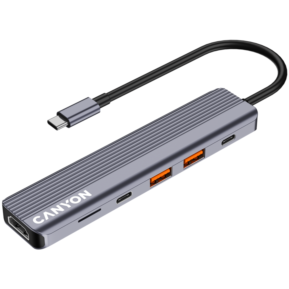 CANYON hub DS-17 6in1 4k USB-C Sivi slika 3