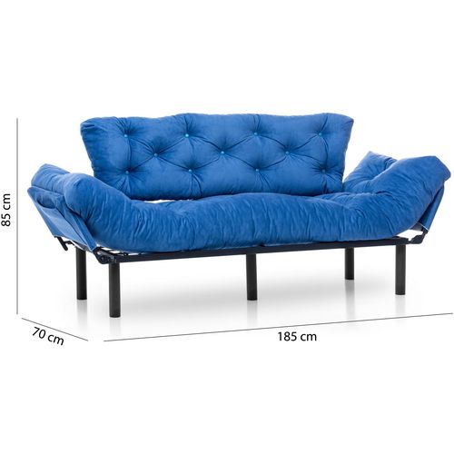 Nitta Triple - Blue Blue 3-Seat Sofa-Bed slika 12