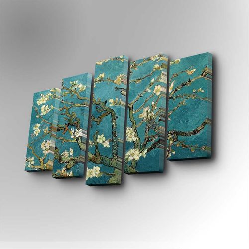 5PUC-012 Multicolor Decorative Canvas Painting (5 Pieces) slika 1