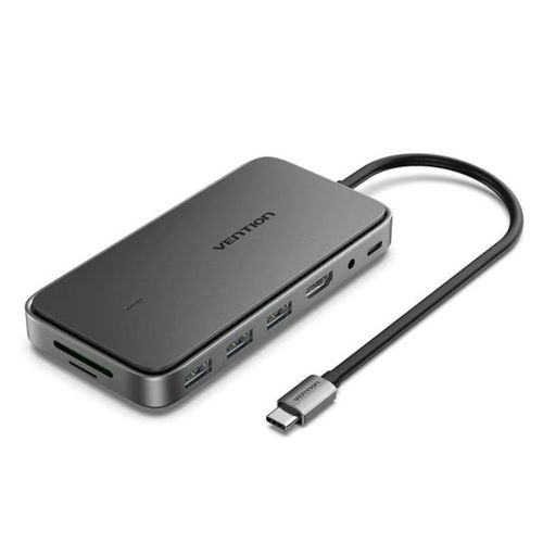 Vention USB-C to HDMI USB 3.1 Gen 2-A x2 USB 2.0 M.2 NGFF SD TF PD DC 3.5mm SSD Enclosure Docking Station 0,15m slika 1