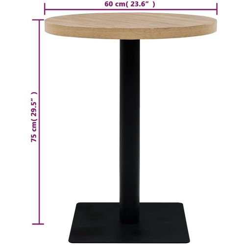 Okrugli stol za bistro od MDF-a i čelika 60 x 75 cm boja hrasta slika 25