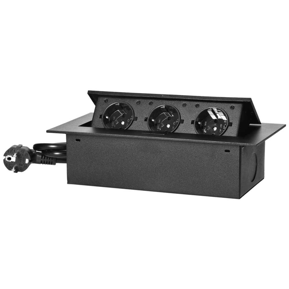 Orno Produžni kabel sa 3 x Schuko utičnice, ugradbena - OR-AE-1372(GS)/B slika 1