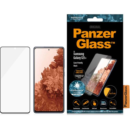 Panzerglass zaštitno staklo za Samsung Galaxy S21+ case friendly antibacterial black slika 1