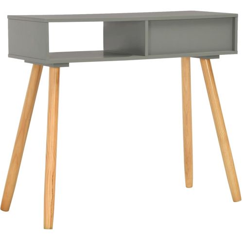 Konzolni stol sivi 80 x 30 x 72 cm od masivne borovine slika 16
