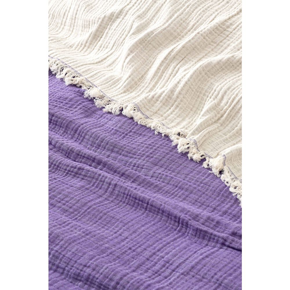 Muslin Pređa Obučena - Damson Damson Dvostruki Pokrivač za Krevet slika 2