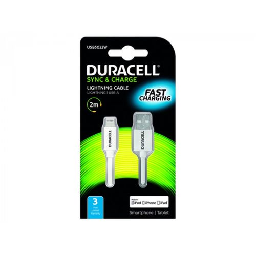 Duracell Kabel – Lightning to USB 2m - White slika 1